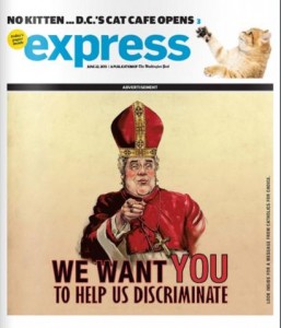 Recent ad in the Washington Post targets Catholics for being 